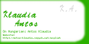 klaudia antos business card